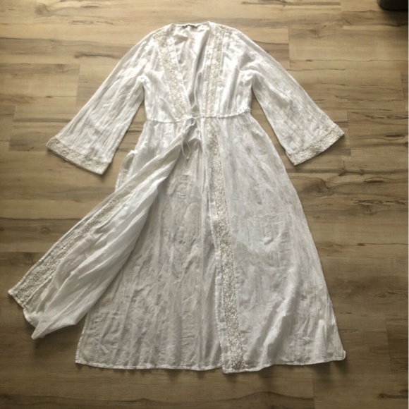 Abercrombie & Fitch Longsleeve Front Tie Maxi Dress Coverup - Picture 4 of 8